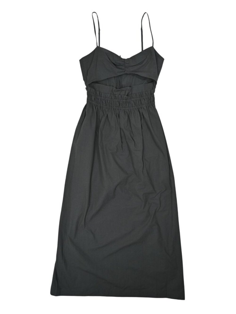 Dress To Rio De Janeiro Front Cutout Midi Cotton Dress in Black